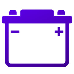 car battery, accumulator icon on white
