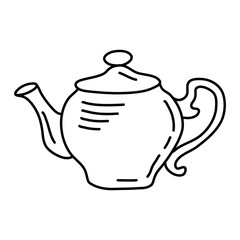teapot vector doodle sketch isolated on white background