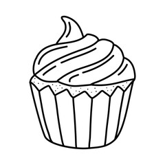 Hand drawn cupcakes. Vintage illustration. Element for the design of labels, packaging and postcards.