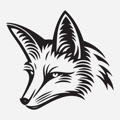 Fox head Vector illustration. Fox Vintage Logo