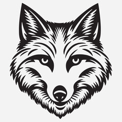 Fox head Vector illustration. Fox Vintage Logo