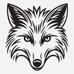 Fox head Vector illustration. Fox Vintage Logo