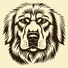Dog head Vector illustration. Dog Vintage Logo