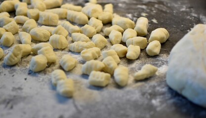Close up of home made gnocchi