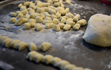 Close up of home made gnocchi