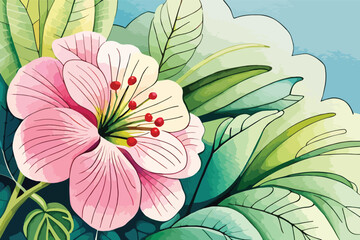 Watercolor Geranium Flower Floral design