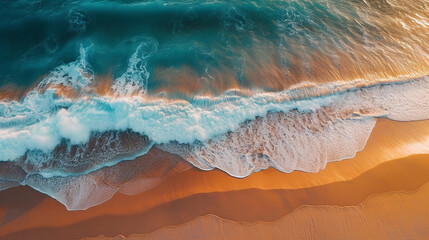 Beach drone view. Illustration AI Generative.