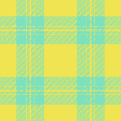 Plaid seamless pattern in yellow. Check fabric texture. Vector textile print.