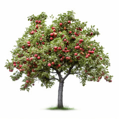 Fototapeta na wymiar Apple tree isolated. Illustration AI Generative.