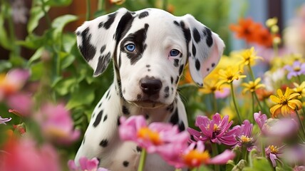 Dalmatian Pup in the Garden