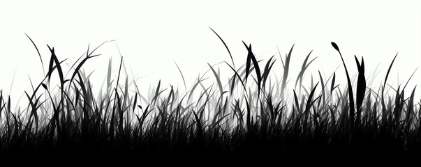 Grass Silhouette Vector Illustration for Design and Marketing. Generative AI