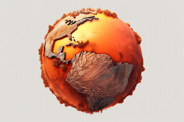 Generative AI. Illustration of deserted planet earth due to global warming. - 600789251