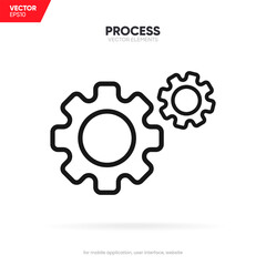 Process icons. Agile progress line icon. Gear, arrow, circle, cycle. Agile development concept. Vector illustration can be used for topics like update, technology, engine. Icons for improvement