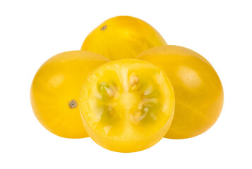 Yellow cherry Tomatoes isolated on transparent png