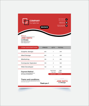 Invoice Design: Free Vector Invoice Template Design.