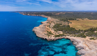 Cala Paias, coastline of Estalella, Llucmajor, protected area, Xarxa Natura 2000 Cap Enderrocat-Cap Blanc, Majorca, Spain