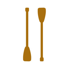 Oars icon isolated on white background. Wooden oars illustration. Recreation. Oarage