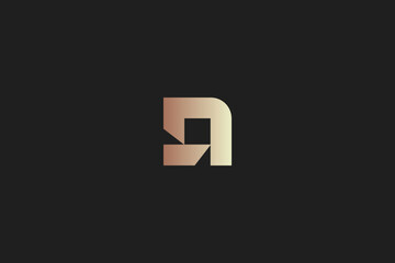 Abstract N letter modern luxury wordmark typography logo design, n golden, n abstract golden logo design