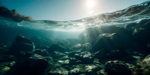 Fototapeta na wymiar Sea underwater, coral, natural light