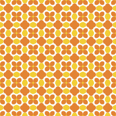 Minimal Geometric Design with Seamless White and Orange Patterns
