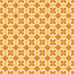 Minimal Geometric Design with Seamless White and Orange Patterns
