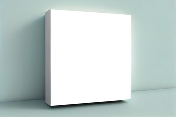 The blank white box mockup on the wall. AI Generative