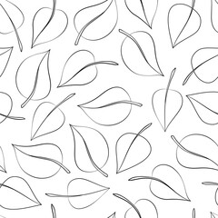 Cute vector leaf seamless pattern. Abstract print with leaves. Elegant beautiful nature ornament for fabric, wrapping paper and textile.