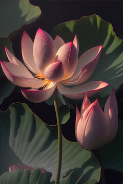 water lily in the pond (AI generated picture, FREE copyright)