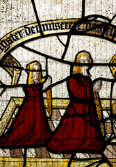 St Neots Church Cornwall UK pre-reformation glazing stain glass windows