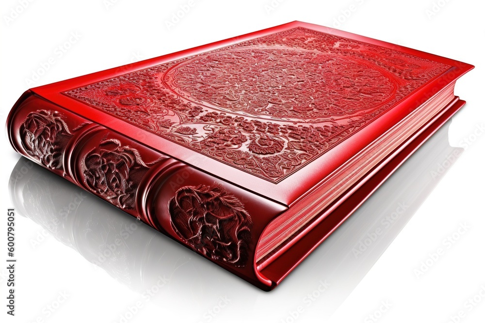 Poster red book isolated on white background. generated by ai