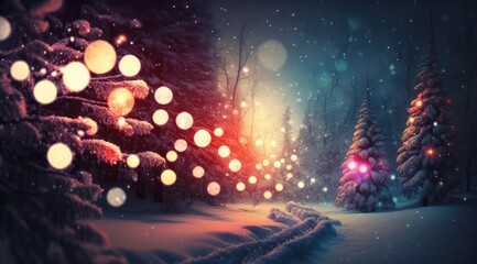 Fototapeta na wymiar beautiful winter season backdrop with snowflakes generative ai