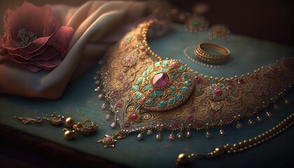 beautiful indian bridal jewelry wallpaper a perfect accessory generative ai