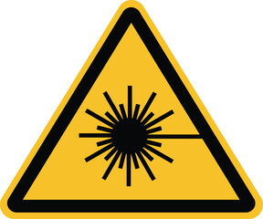 laser hazard icon on white background. laser symbol. laser radiation hazard safety danger warning. flat style.