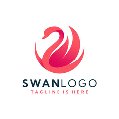 Modern swan logo