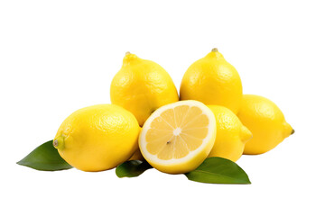 Lemons isolated on a white background. Fresh lemons PNG