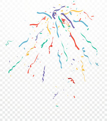 Bursting Colorful Confetti celebrations design isolated on transparent background