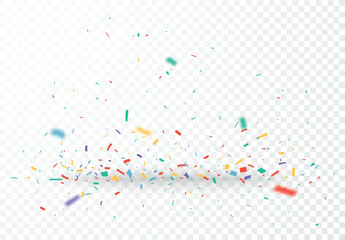 Bursting Colorful Confetti celebrations design isolated on transparent background