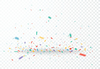 Bursting Colorful Confetti celebrations design isolated on transparent background
