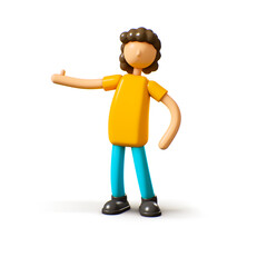 3D genderless Character, thumbs up