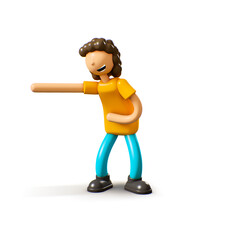 3D genderless Character, laughing