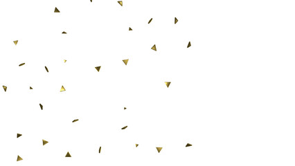 Gold confetti background, isolated on transparent background