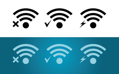 symboles wifi en forme de icônes stylisés