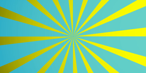 sunbrush blue and yellow retro background with rays