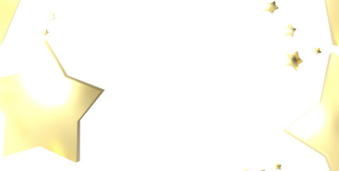 XMAS Stars - Holiday golden decoration, glitter frame isolated - - PNG transparent