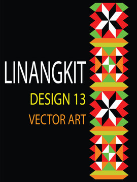 It is a traditional handicraft design by native tribes in East Malaysia usually with green, black, yellow, purple, brown, white, and orange threads