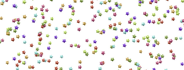 XMAS stars. Confetti celebration, Falling colourful abstract decoration for party, birthday celebrate, png transparent