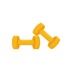 Dumbbells for home and gym workout. Dumbbells for sports exercises with free weights isolated on white background.  Sports equipment for the gym.