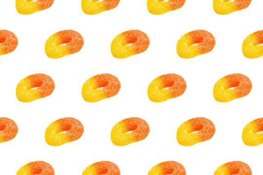 Peach Rings Seamless Pattern - Gummy Background - Powered by Adobe