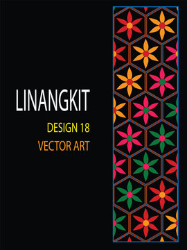 
It is a traditional handicraft design by native tribes in East Malaysia usually with green, black, yellow, purple, brown, white, and orange threads