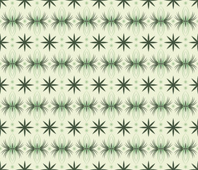 Ethnic folk geometric seamless pattern in soft green vector illustration design for fabric, mat, carpet, scarf, wrapping paper, tile and more